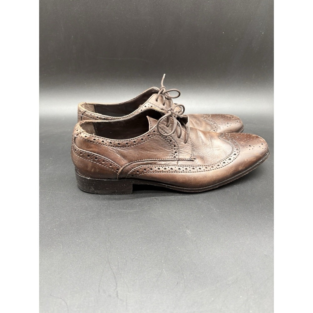 Bostonian Brown Leather Wingtip Oxford Dress Shoes Mens 9W Vintage - Picture 8 of 15